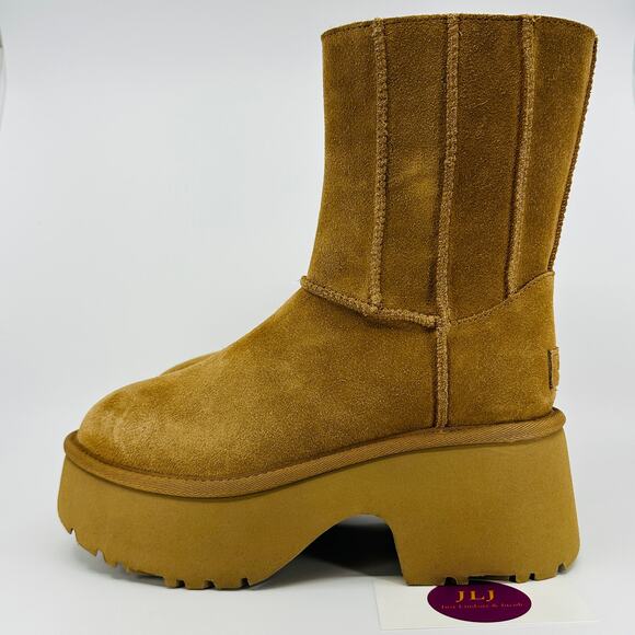 UGG Women's Classic Twin Seam New Heights Chestnut Suede Boots 1158313 Size 7 - Picture 5 of 12